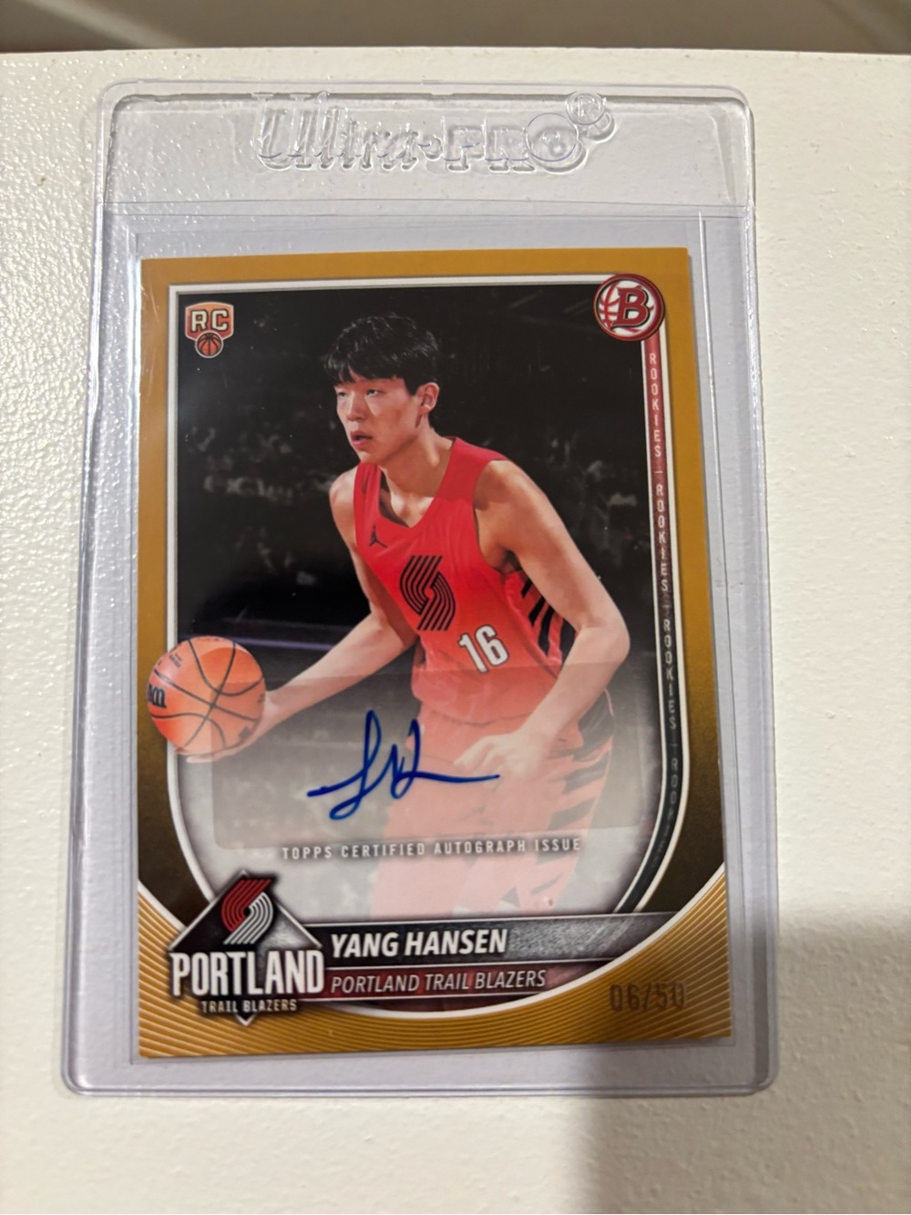 2025-26 Bowman Yang Hansen Paper Rookie & Veterans Retail Autograph Card /50